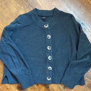 Quince Charcoal Button-Up Cardigan